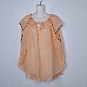 We The Free Blouse Sz XS Tunic Boxy Cottagecore Boho Swim Cover Up